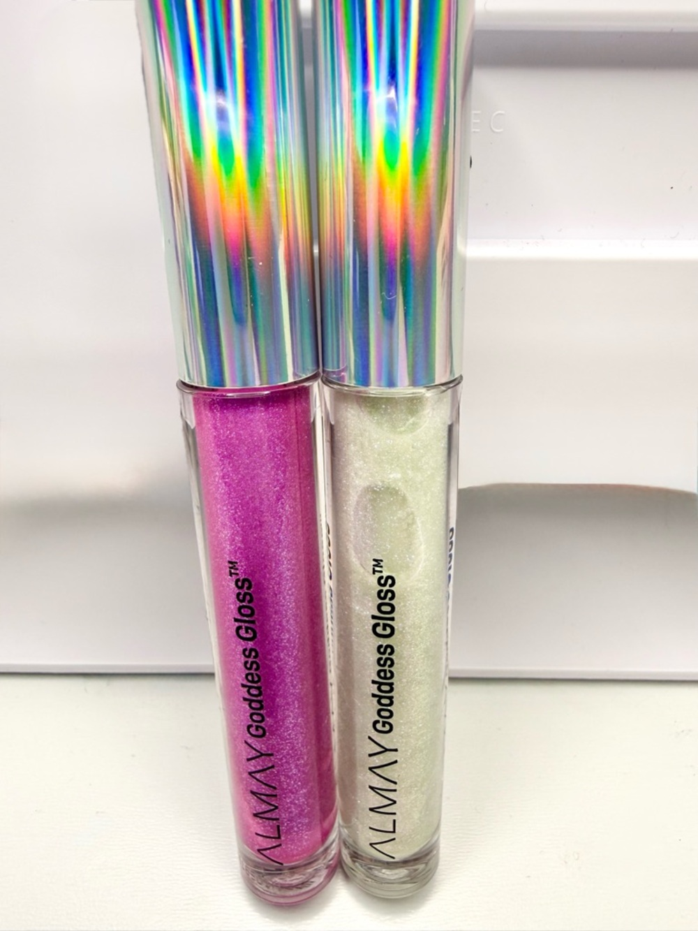 Almay Goddess Gloss Duo — Shimmery Pink & Pearlescent White